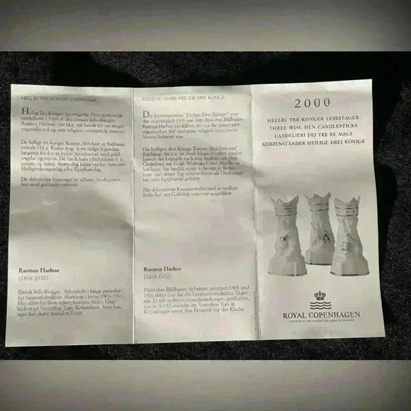 2000 Royal Copenhagen 3 Wise Men Candle Holder in Original Box - Picture 15 of 15